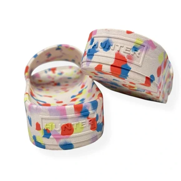 Hunter Original Marble Slide Lightweight Sandals Womens Sz 8 Shaded White EUC - Picture 6 of 12